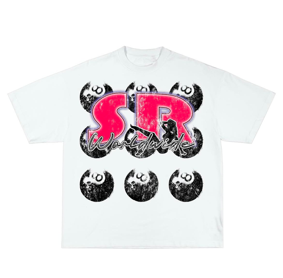 SR Pink 8 Ball T-shirt White